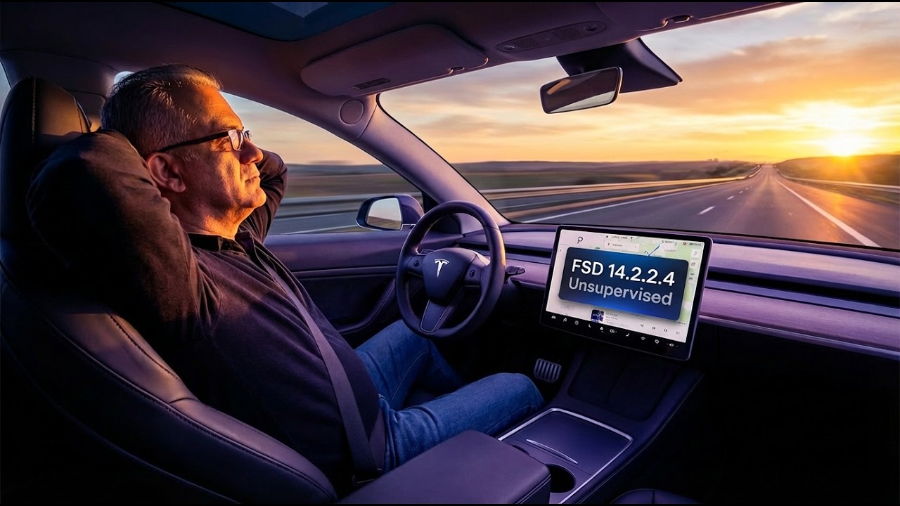 Первый тест-драйв Tesla FSD 14.2.2.4: время для автономной работы FSD.