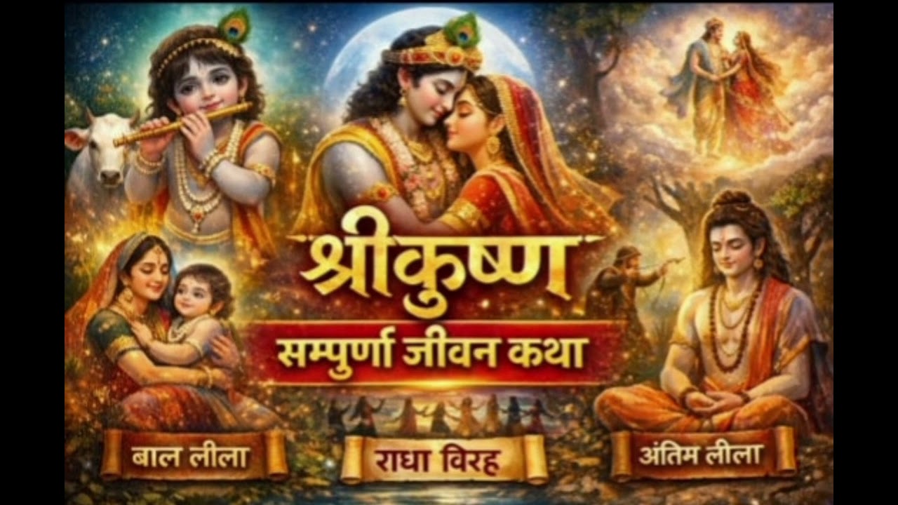 श्रीकृष्ण संपूर्ण जीवन कथा | जन्म से लेकर महाप्रस्थान तक की दिव्य लीला | Krishna Complete Life Story