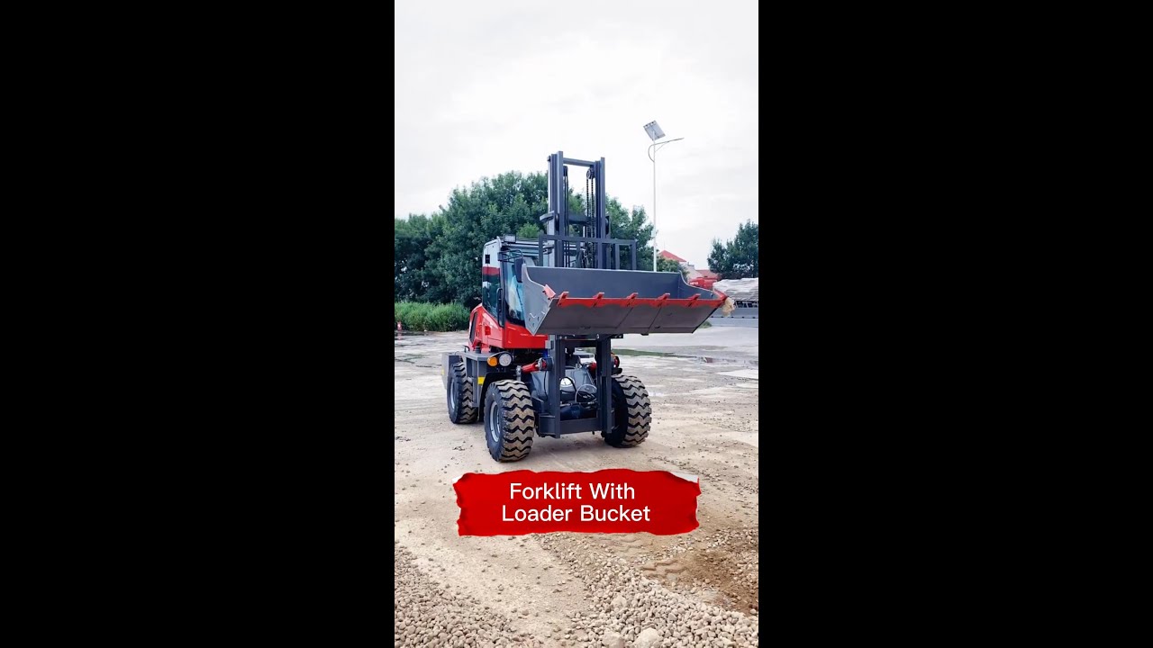 Terrain Forklift With Loader Bucket