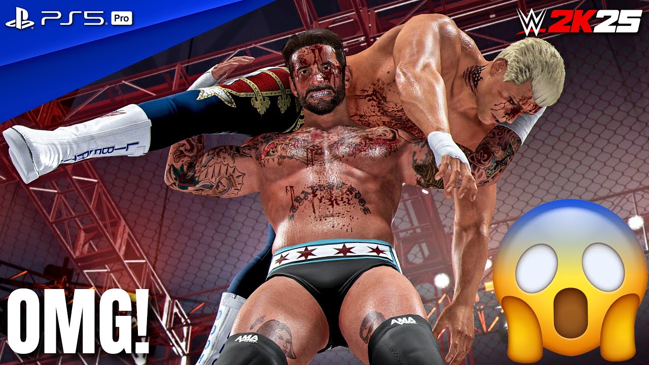 WWE 2K25 - CM Punk vs. Cody Rhodes - Hell in a Cell Match | PS5 Pro [4K60]