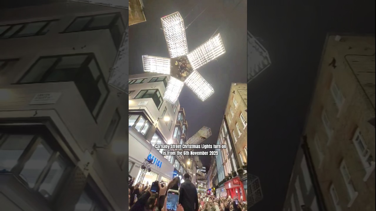 Рождественские огни на Карнаби-стрит зажгутся с 6 ноября 2025 года. #CarnabyStreet #Рождество