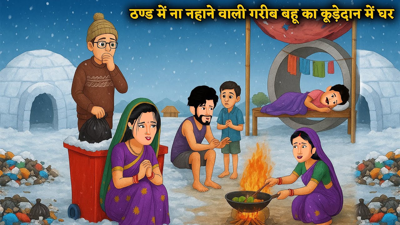 ठण्ड में ना नहाने वाली गरीब बहू का कूड़ेदान में घर :Hindi Kahani | Best Story | Saas Bahu Ki Kahaniya