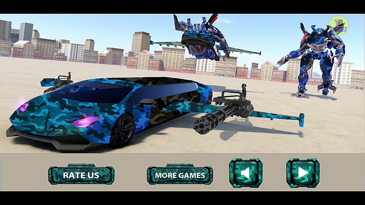 Flying Limo Car Robot: Flying Car Transformation  - Android Gameplay FullHD