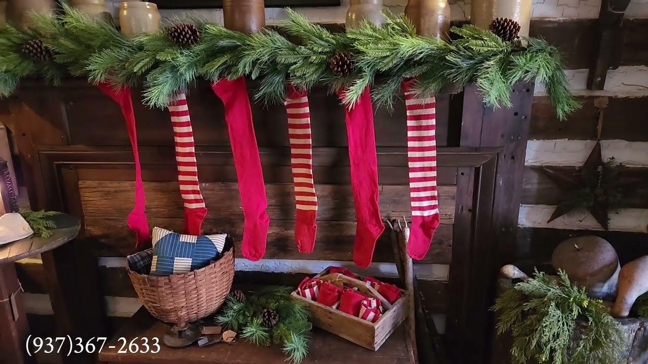 Charming Old Fashioned Christmas Decorating Antiques & Primitives at Sawdust & Stitches! Handmades