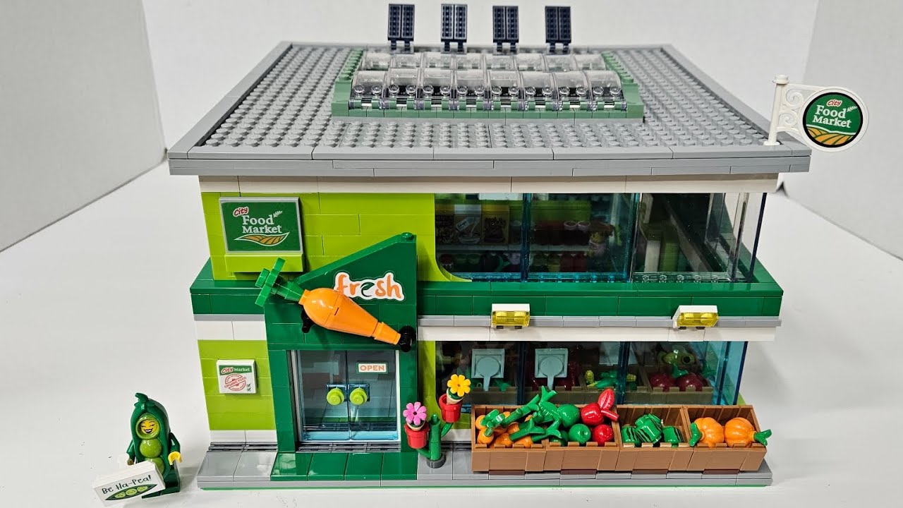 Lego City Grocery Store Part 6, Grocery Store is Complete plus Placing in the City