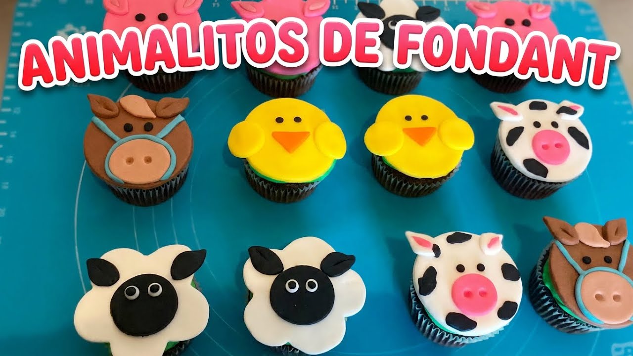 Animalitos de granja para cupcakes (cupcakes toppers)
