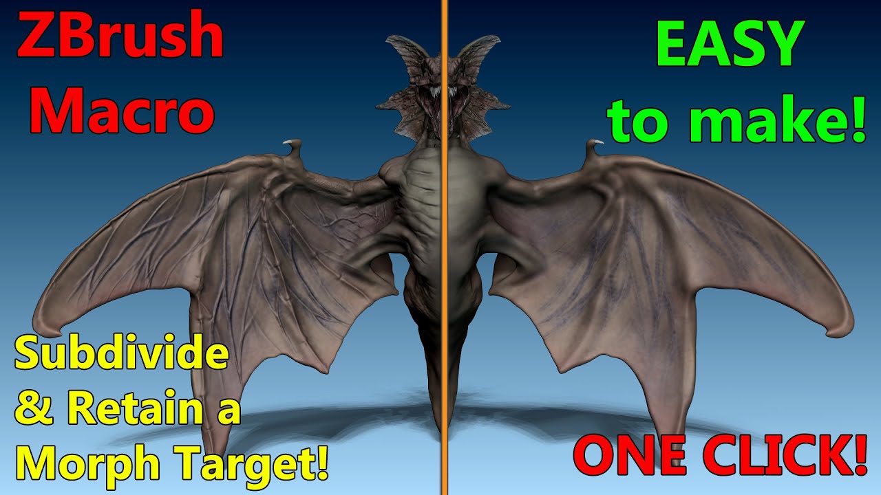 ZBrush Macro - Subdivide and keep your Morph Target with ONE CLICK!
