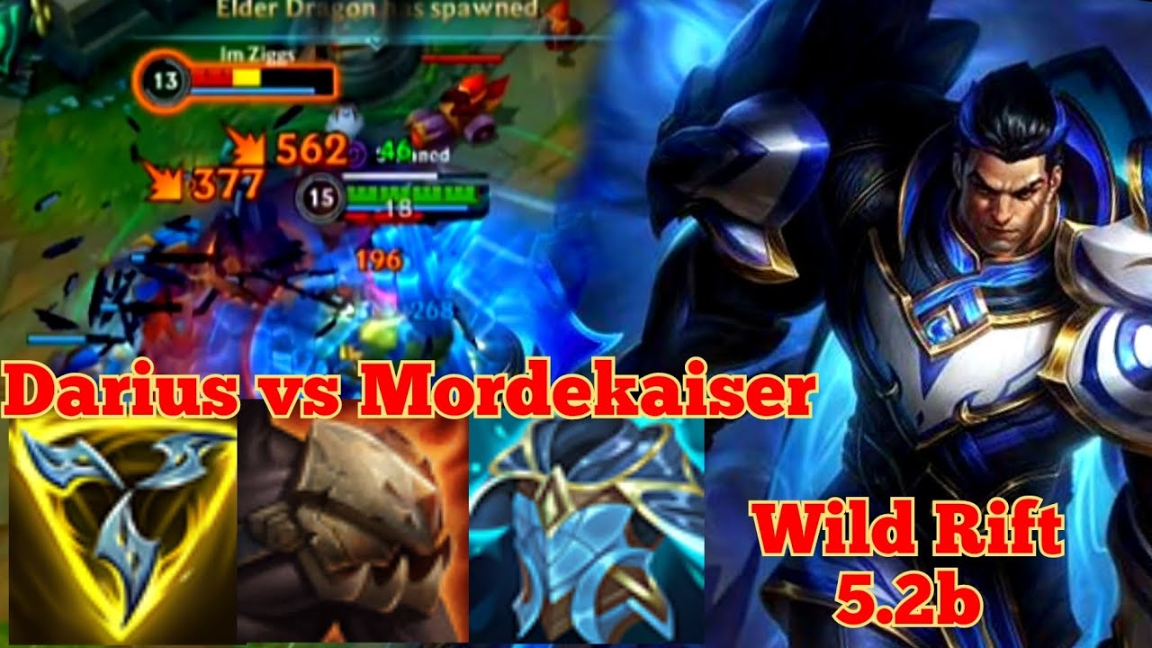 Wild Rift 5.2b - Darius Top vs Mordekaiser Baron Lane Gameplay