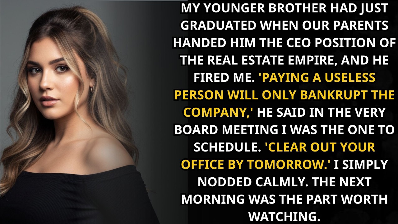My graduated brother became CEO through our parents and fired me  The next day began the real story