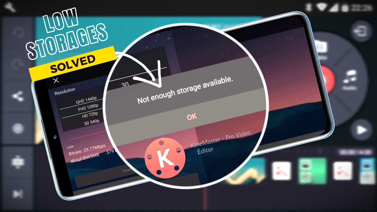 How To Fix Not Enough Storage Available on kineMaster App | Solve kineMaster Storage Issue