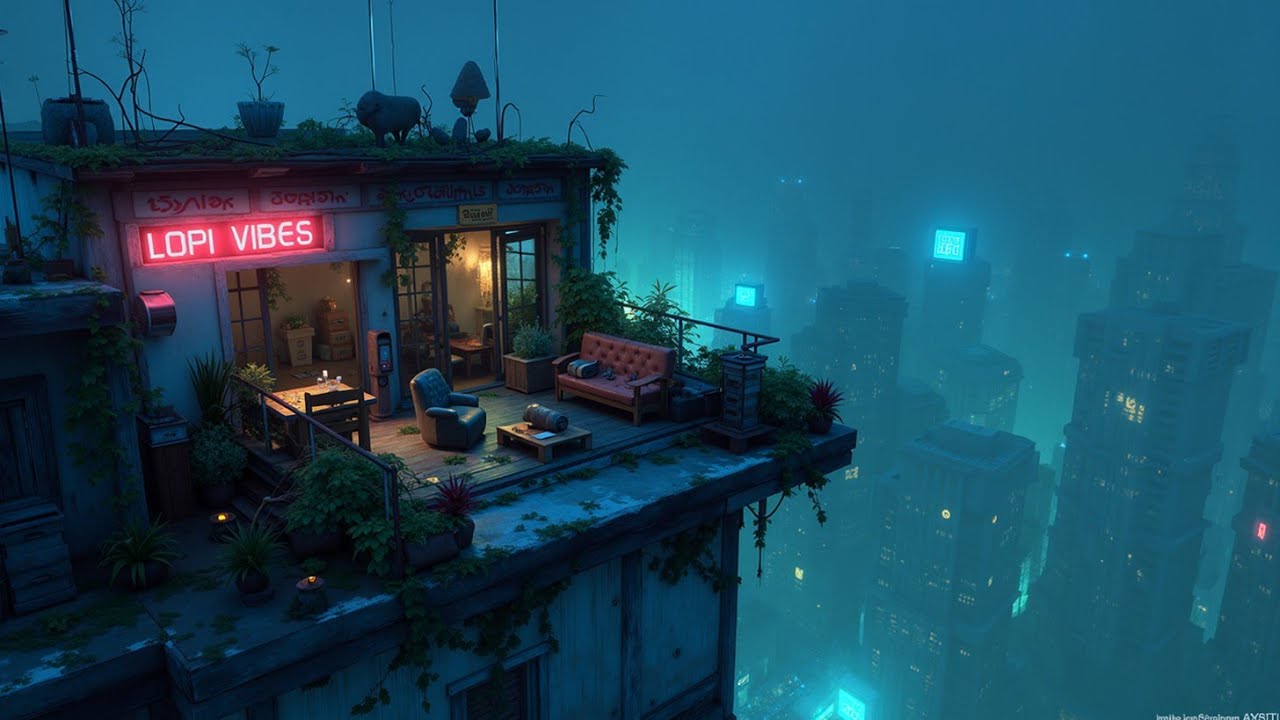 Rooftop Lofi Study Beats 🌆 Chill Focus Music & City Night Vibes for Deep Work