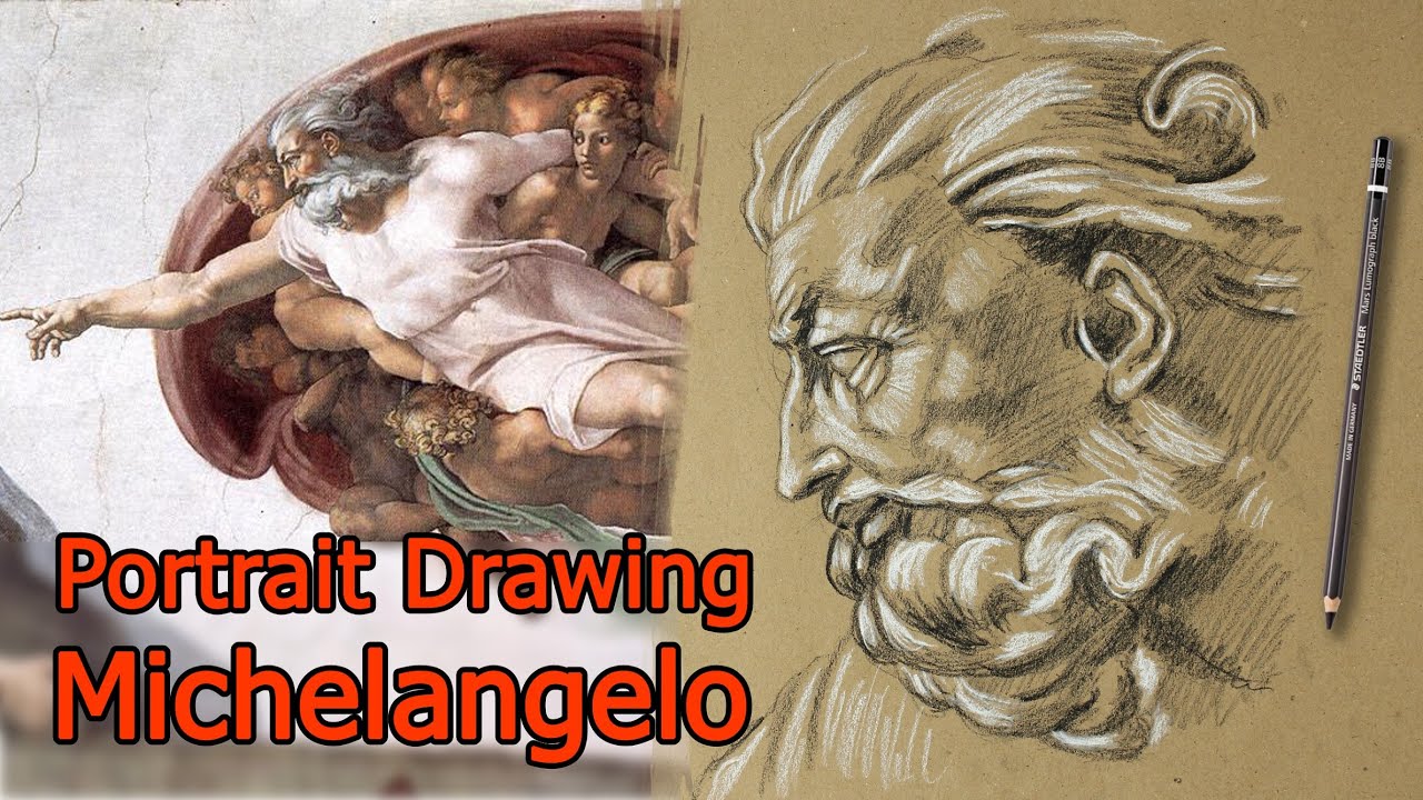 Michelangelo Pencil Drawing | God’s Face from “The Creation of Adam” Realistic Sketch Tutorial