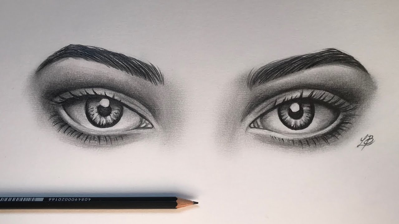 Tutorial: Como desenhar Olhos Iguais / How to draw both realistic eyes