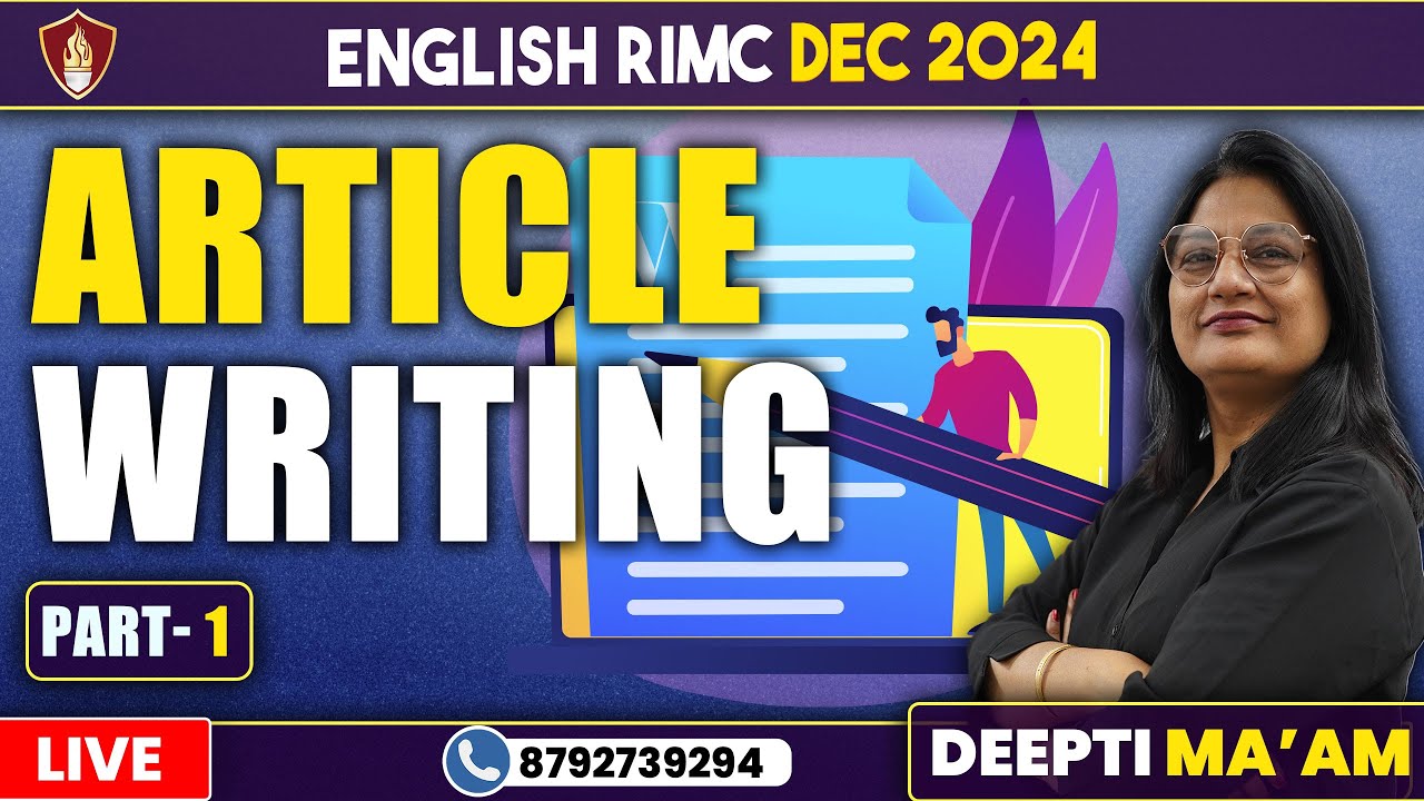 Article Writing | Best RIMC Online Classes | English Class | RIMC Dec 2024 | RIMC Online Coaching
