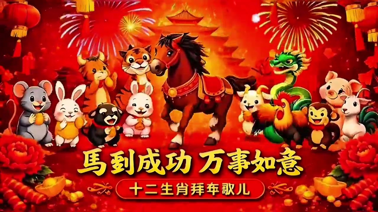 马到成功 万事如意 Happy Chinese New Year Kids Song – 12 Zodiac Song