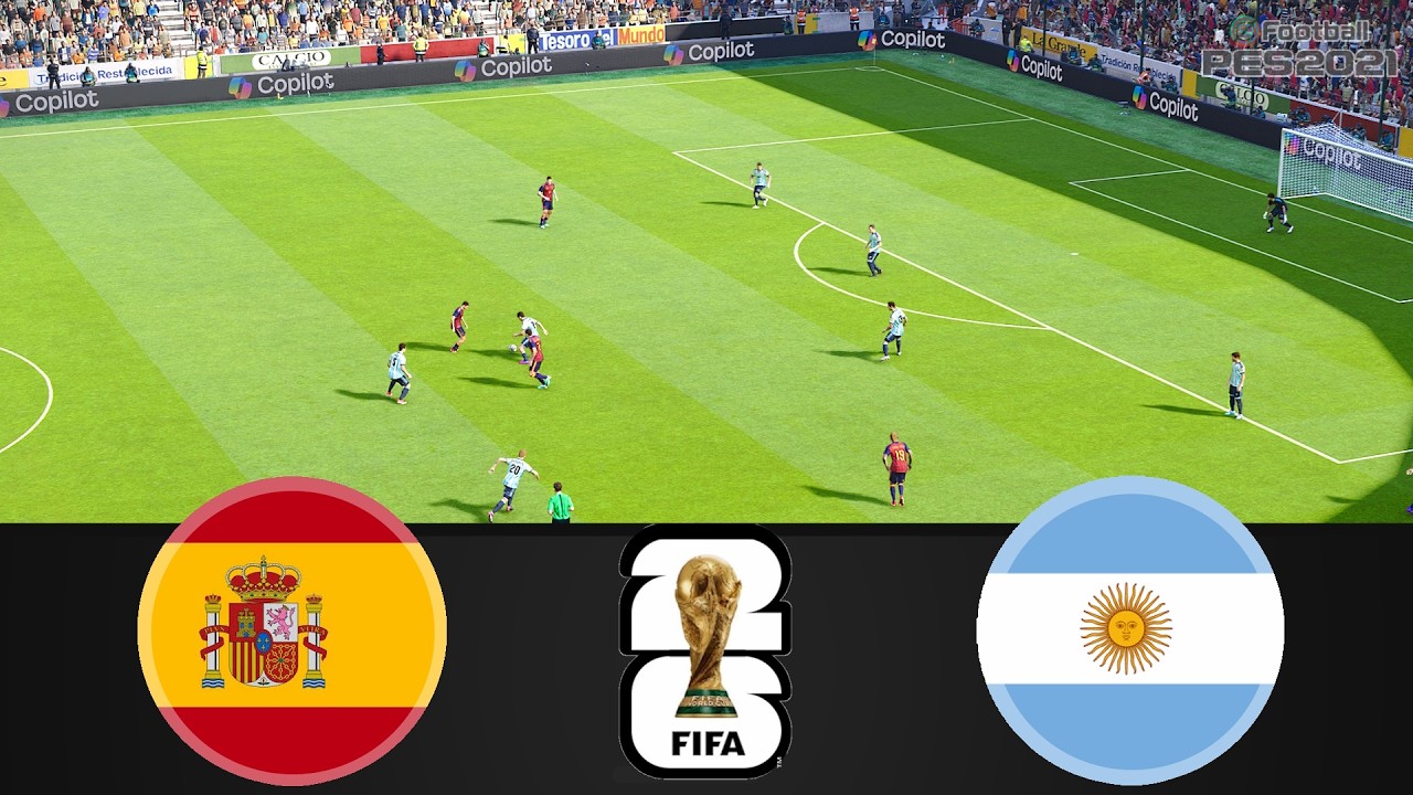 🔴 Argentina vs Spain | FIFA World Cup Final Full Match | Watch Along & PES Gameplay