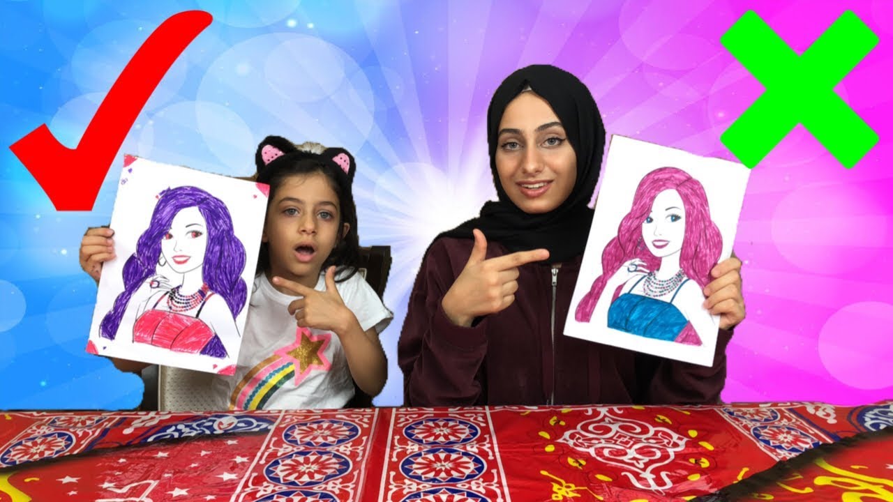 تحدي التلوين ب3 ألوان بس!! لونت باربي و ميكي ماوس !! 😱| 3 Marker Challenge