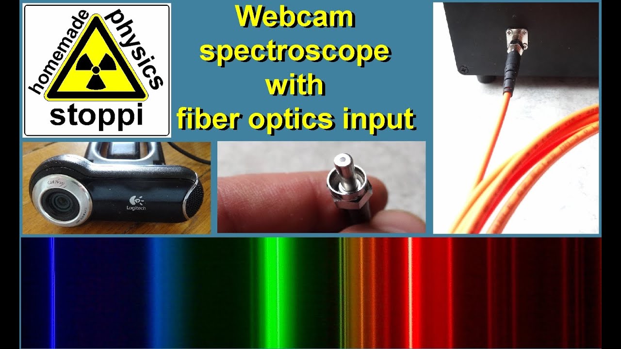 homemade webcam spectroscope with fiber optics input - Webcam Spektroskop mit Lichtleiter