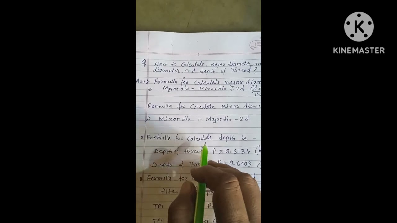 Major dia,minor dia ,Depth of Thread calculation #education