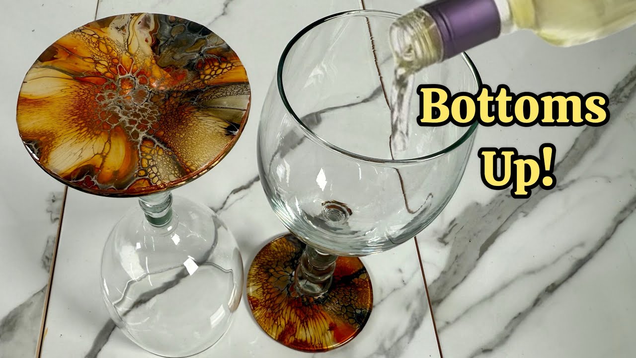 519. Upscaled WINE Glasses! All Steps in this Fluid Art Technique #acrylicpainting