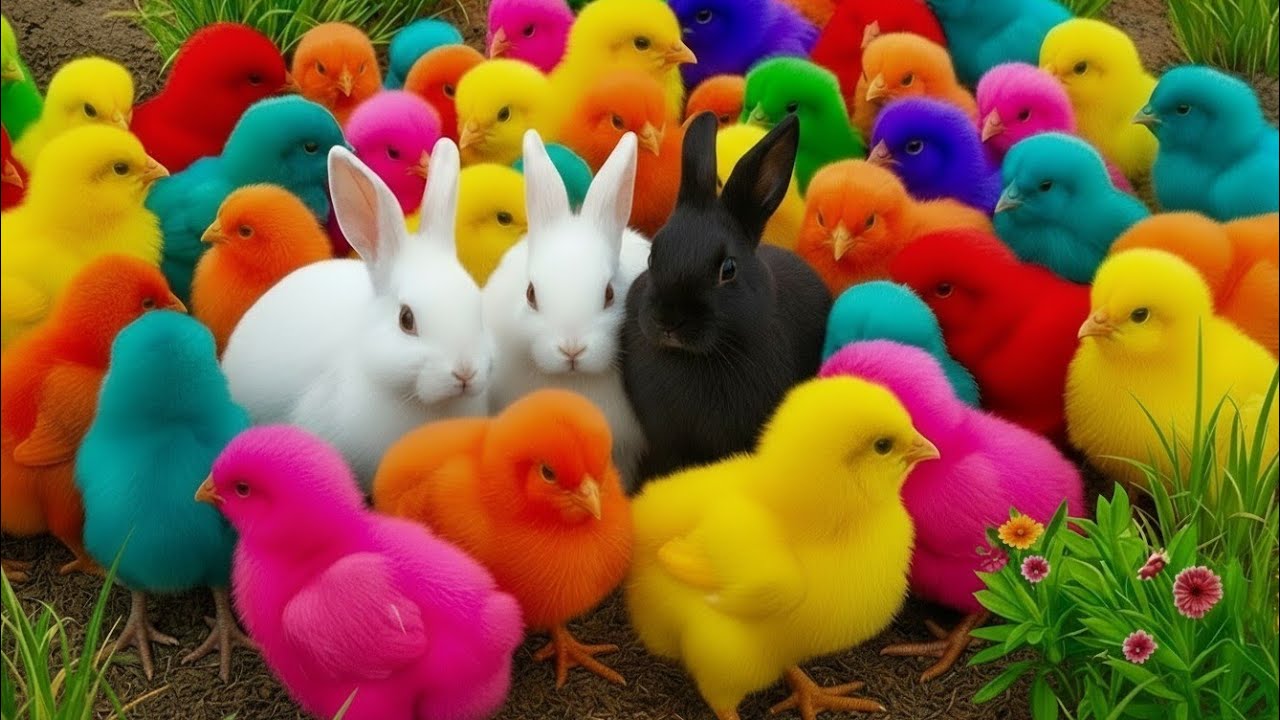 Ayam Lucu, ayam warna warni, ayam rainbow, kelinci lucu, bebek lucu, ikan koi, Hewan Lucu