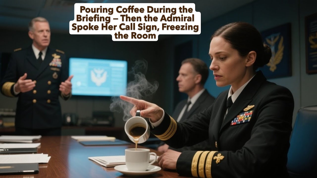 Pouring Coffee During the Briefing — Then the Admiral Spoke Her Call Sign, Freezing the Room