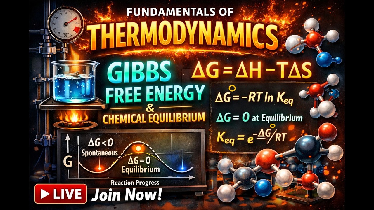 GIBBS FUNDAMENTALS LIVE #gibbsfreeenergy  #physicalchemistry