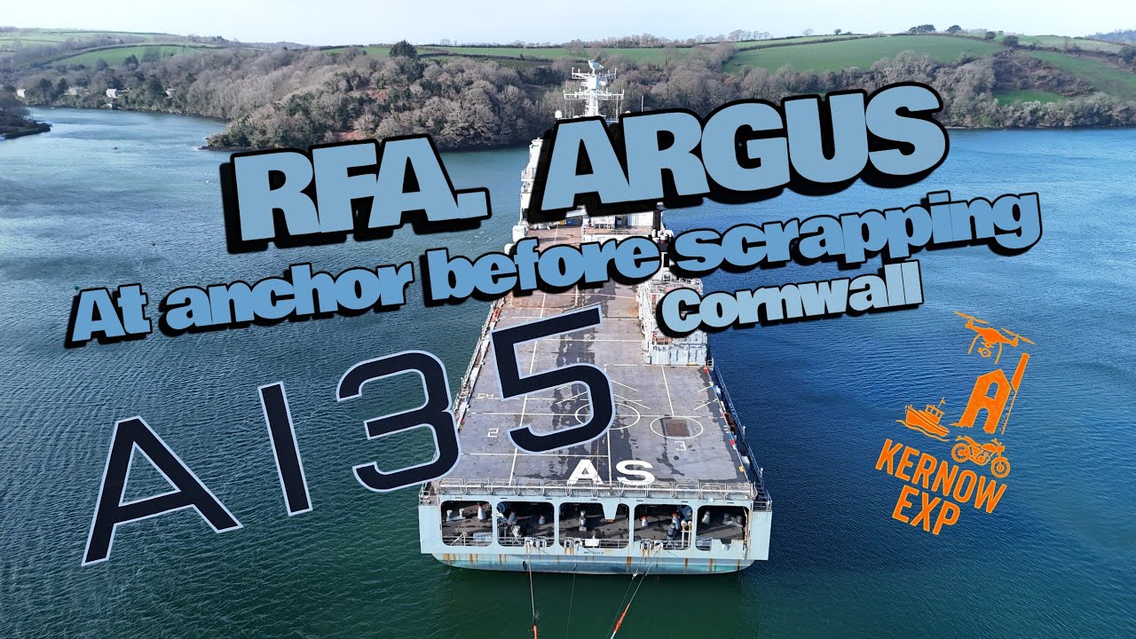 RFA ARGUS AT (anchor. ) before scrapping #falmouth #cornwall #ships
