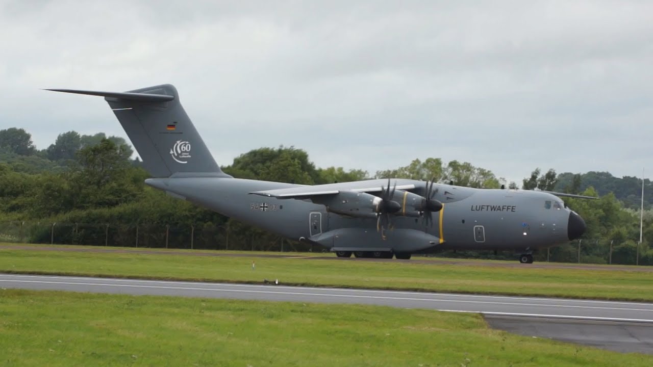 Airbus A400M Grizzly Atlas German Air Force departure at RIAT 2016 AirShow 54+03