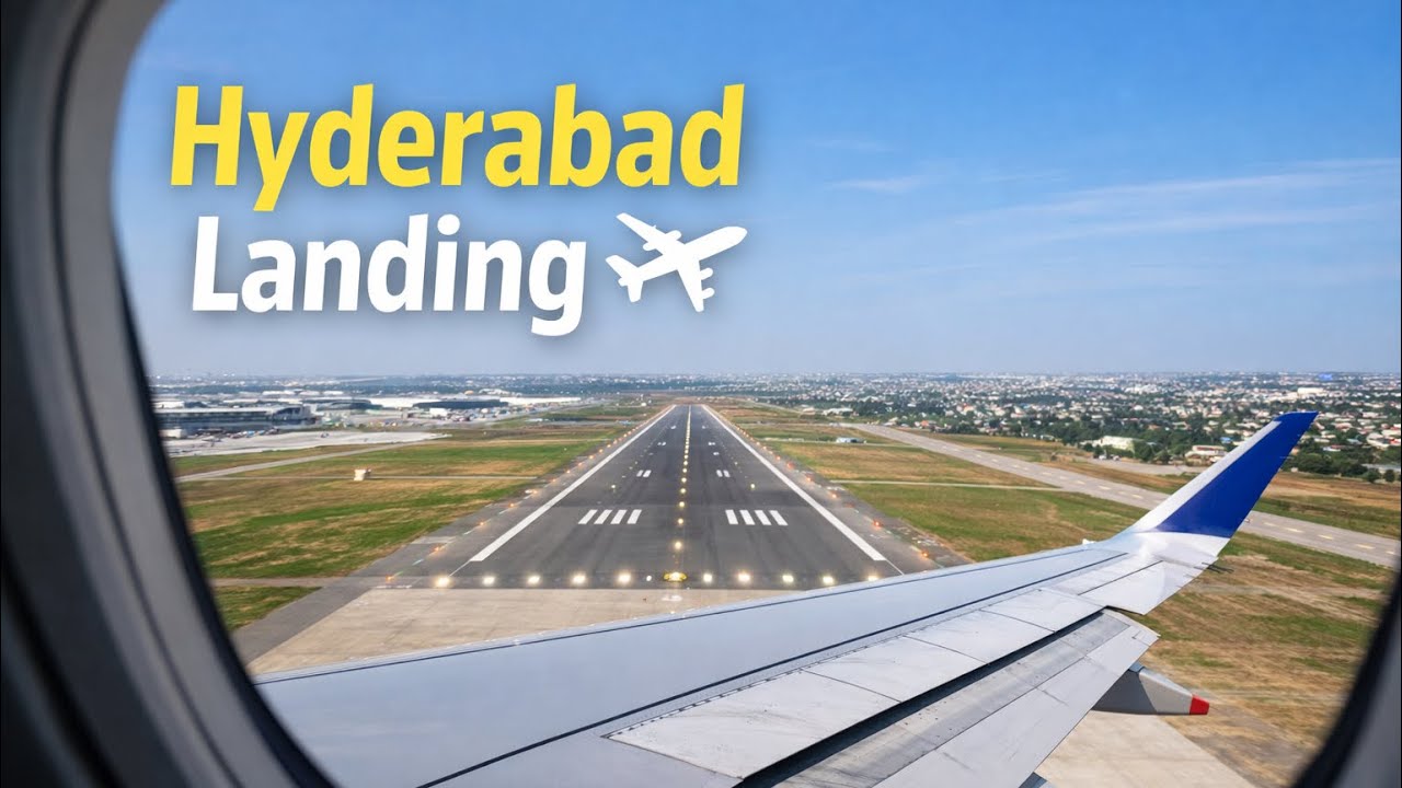 Flight Landing at Hyderabad ✈️ | Window Seat View | Full Landing Experience