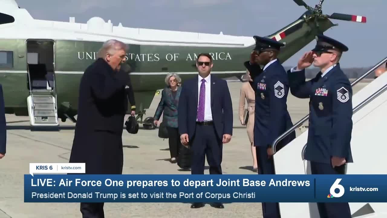 President Trump boards Air Force one en route to Corpus Christi