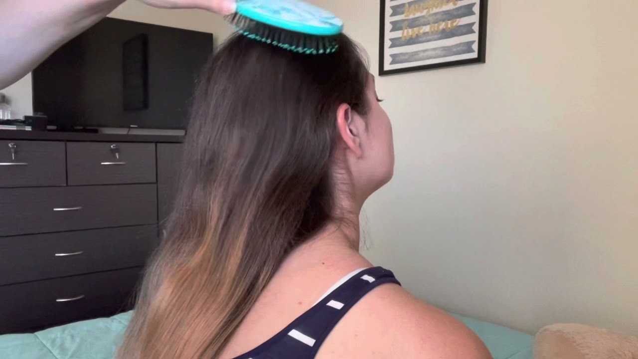 ASMR // Braiding My Sisters Hair | Brushing, Braiding, No Talking