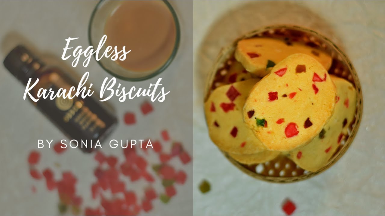 Exotic Karachi Biscuits | Eggless Hyderabadi Karachi Biscuits | Tutti Frutti Cookies