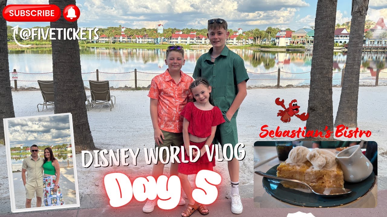 WALT DISNEY WORLD FAMILY VLOG 5 ✨| DAY 5 | SEBASTIAN’S BISTRO 🦀| TYPHOON LAGOON 💦 | CARIBBEAN BEACH