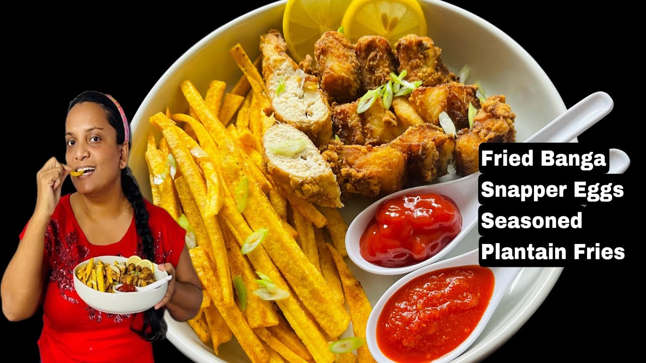 Guyanese 🇬🇾Fried Banga / Fried Snapper Eggs / Seasoned Plantain Fried #friedfish #friedbanga