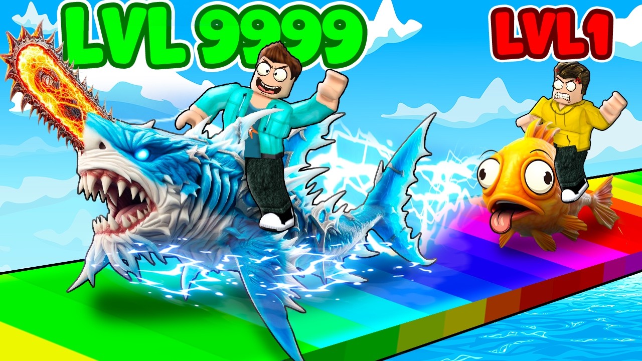 BECOMING THE FASTEST WITH MY ROBUX SHARK In RACE SIMULATOR ROBLOX!!
