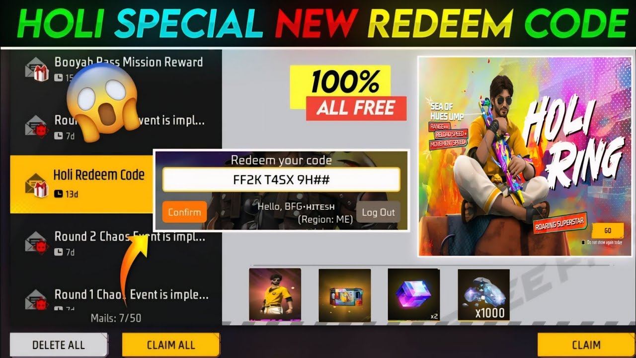 FREE FIRE REDEEM CODE TODAY 5 MARCH REDEEM CODE FREE FIRE | FF REDEEM CODE TODAY 5 MARCH