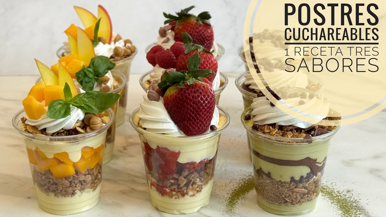 POSTRES CUCHAREABLES - 1 receta tres sabores 