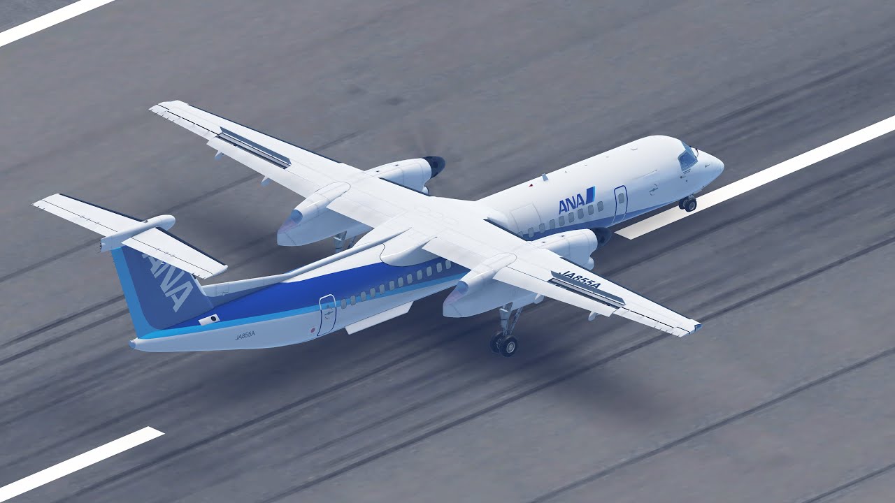 All Nippon Airways Bombardier Dash 8-Q400 landing SIN/WSSS RWY 20C (Infinite Flight)