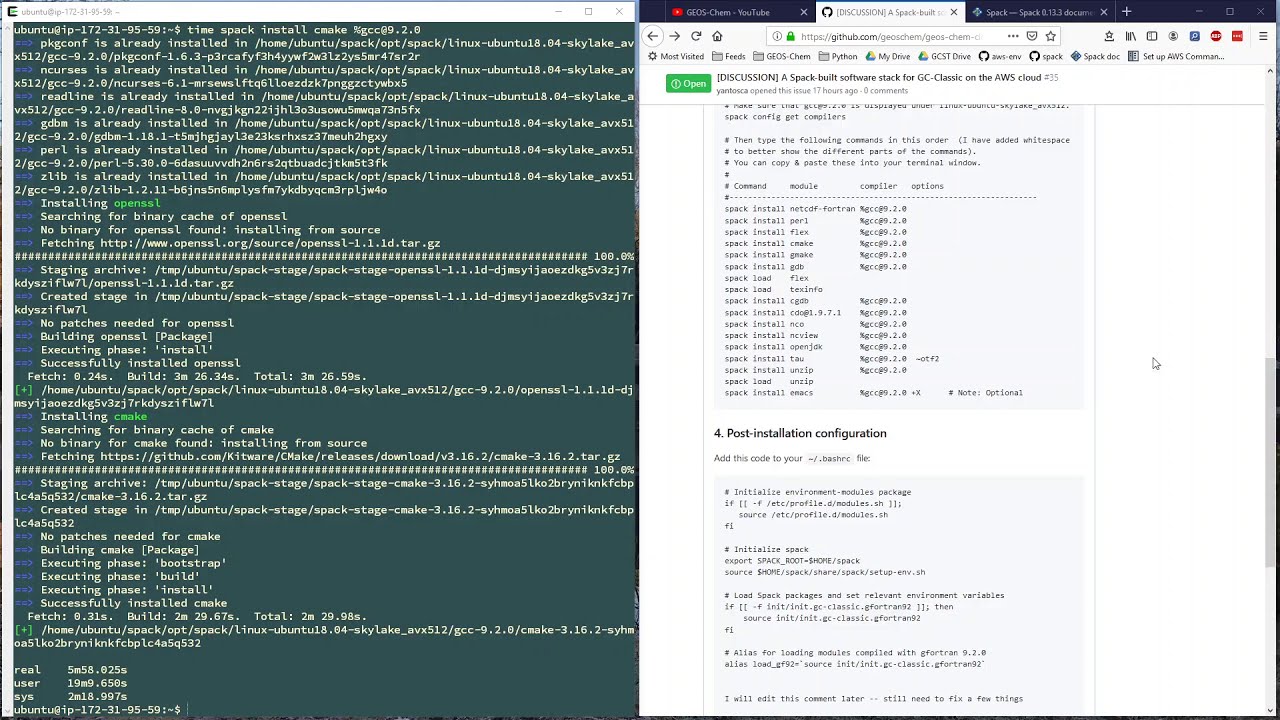 Spack Tutorial #2: Creating a software stack on AWS with the gcc/gfortran 9.2.0 compilers