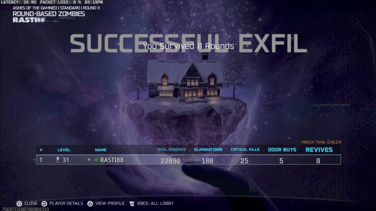 BO7 ZOMBIES - SUCCESSFUL EXFIL              