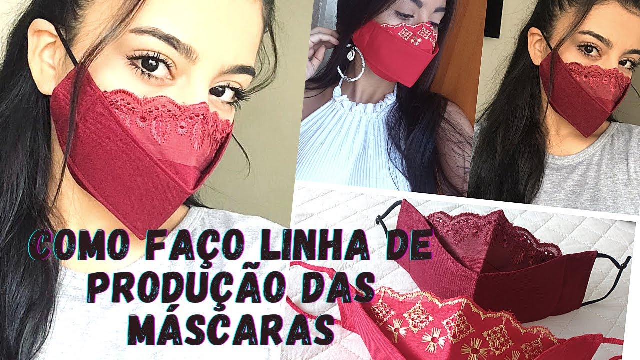 MÁSCARAS COM BORDADO INGLÊS: Como faço  linha de produção das máscaras. por Nice Marques.