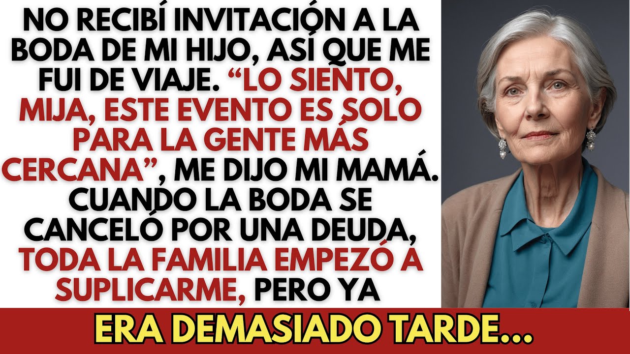NO RECIBÍ INVITACIÓN A LA BODA DE MI HIJO, ASÍ QUE ME FUI DE VIAJE. “LO SIENTO, MIJA, ESTE EVENTO…”