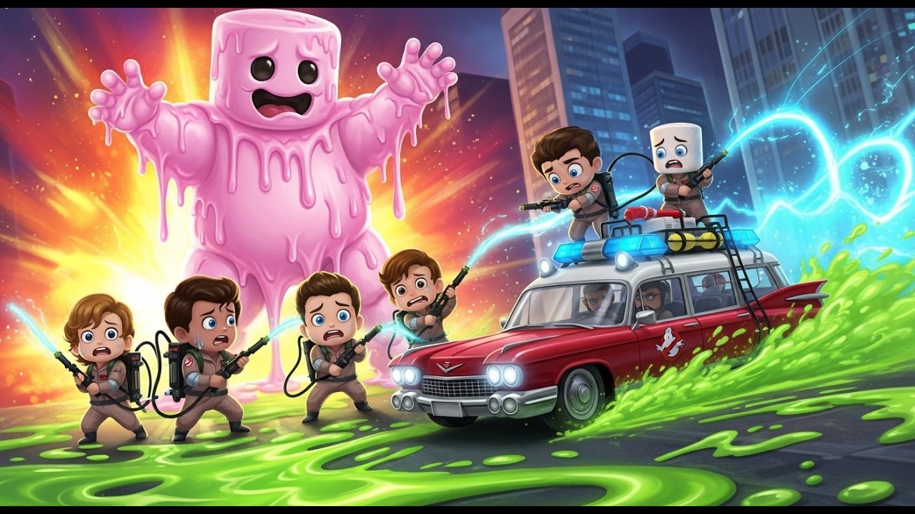 Chibi Ghostbusters: Ecto 1's Tiny Thrills and Marshmallow Man Mayhem