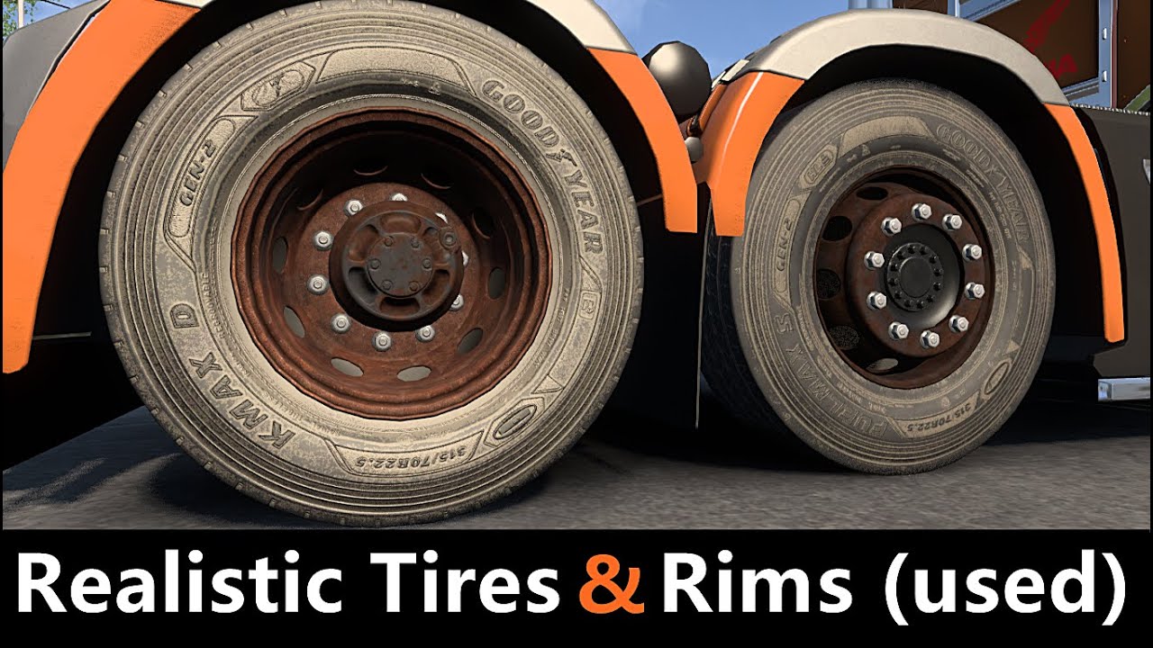 ETS 2 1.42 | Realistic Tires & Rims dirty and dusty