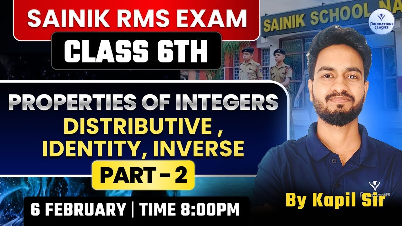 Properties of Integers -2| Class 6 Sainik RMS Exam | Closure Commutative Associative | Part 1