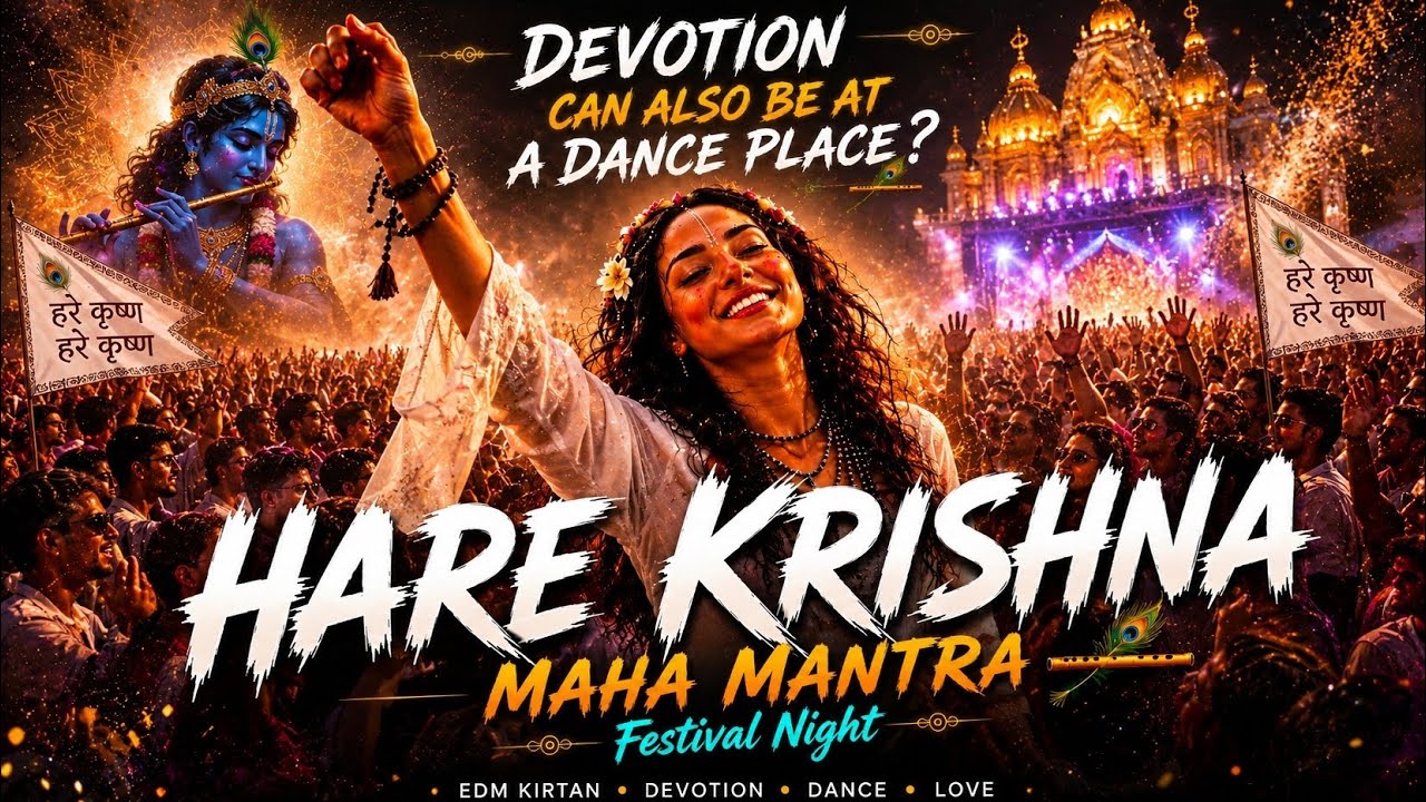 Hare Krishna Maha Mantra Festival Night 🔥 EDM Kirtan | 22 Min Devotional Dance Music