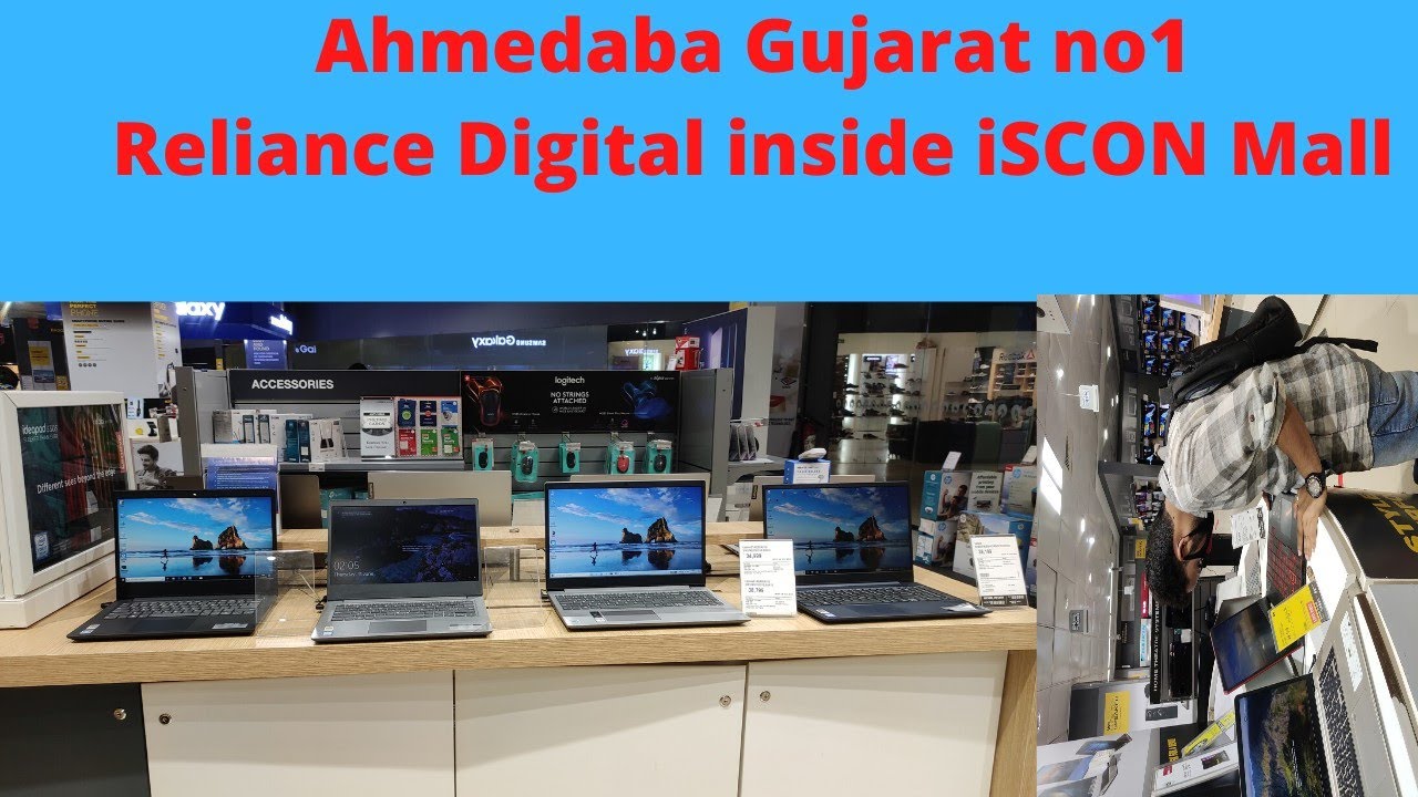 Laptop desktops computer show room at Gujarat Ahemdabad in ISCON MAAL . Reliance digital apertment.