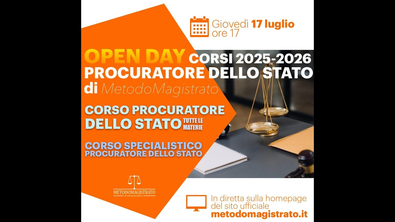 Open day Corsi 2025/2026 di Procuratore dello Stato