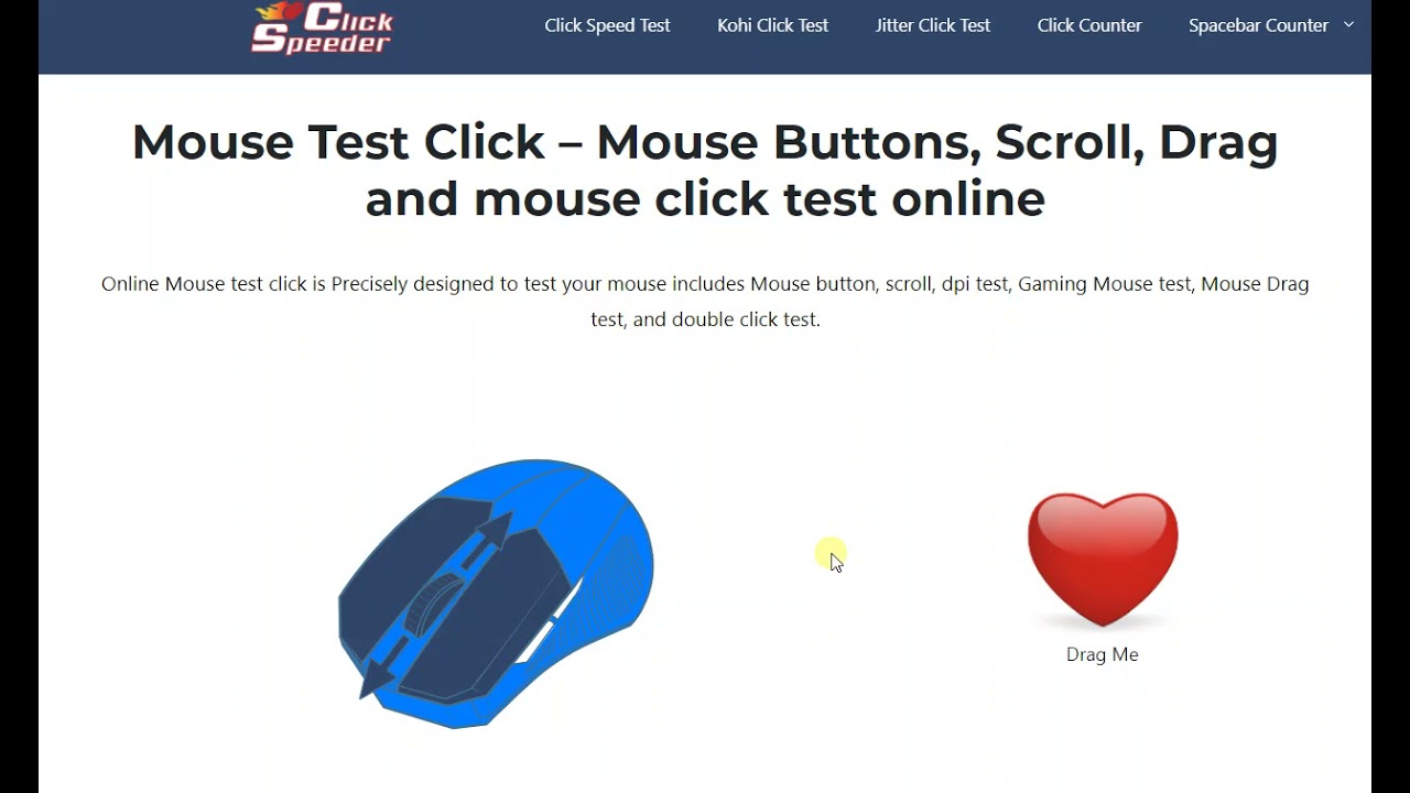 Mouse Test Click &ndash; Mouse Buttons, Scroll, Drag and mouse click test online